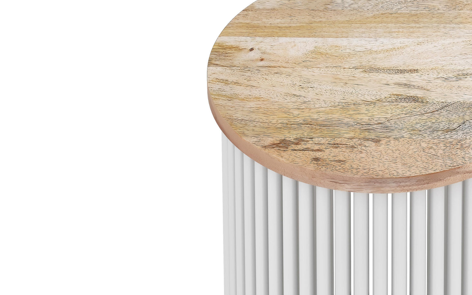 Natural and White | Demy Metal and Wood Accent Table