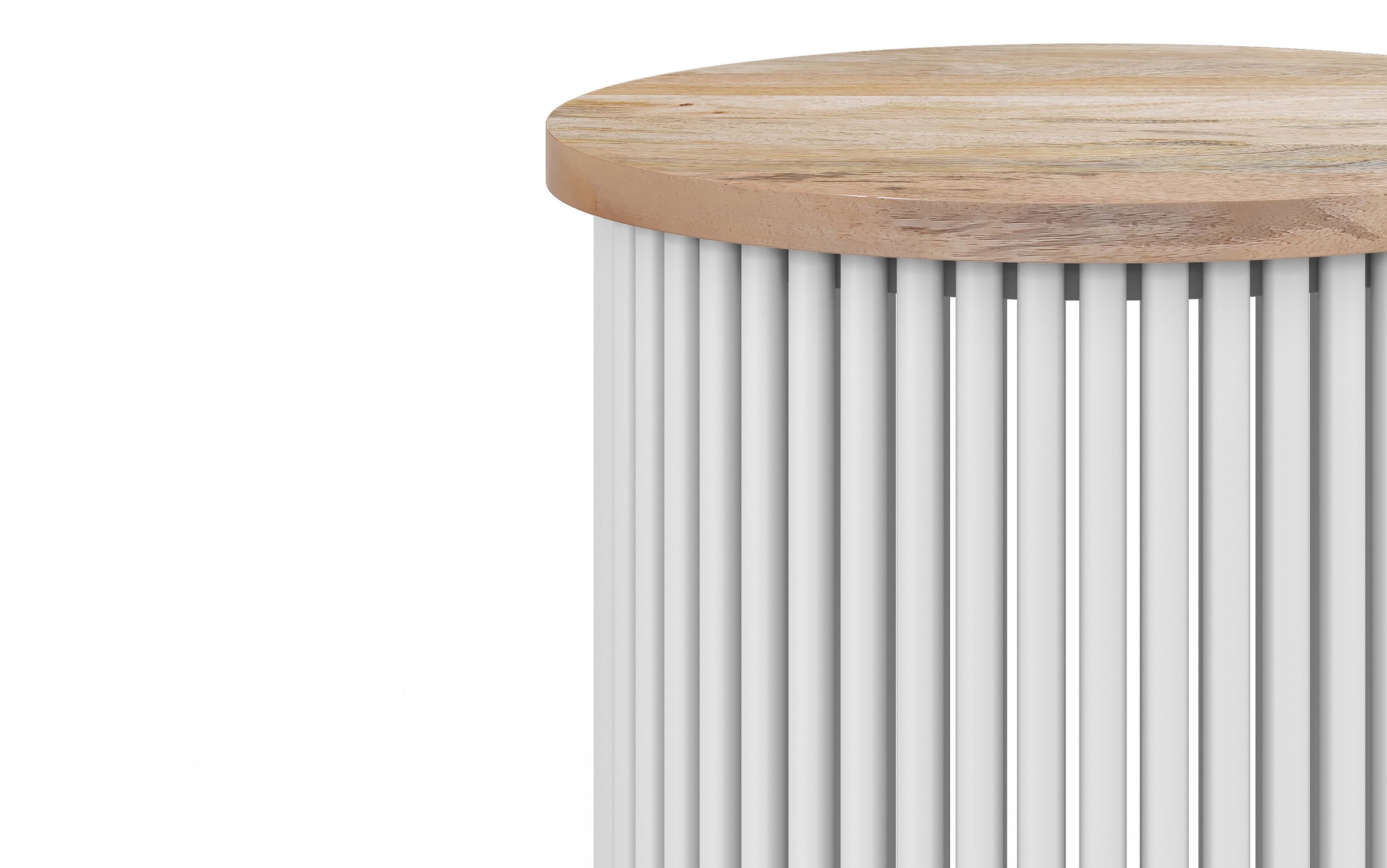 Natural and White | Demy Metal and Wood Accent Table
