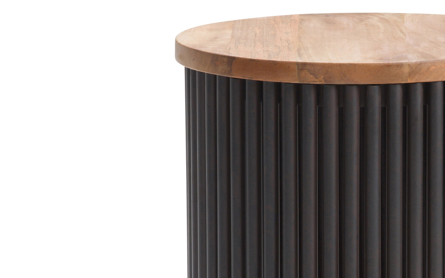 Natural and Black Wood | Demy Metal and Wood Accent Table