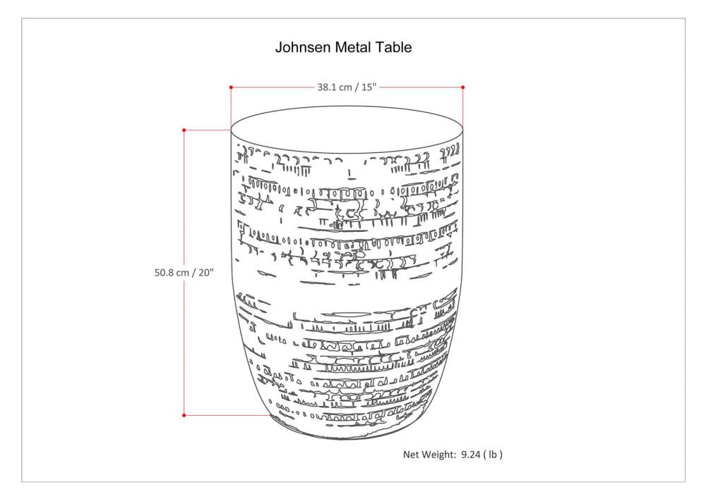 Antique Copper | Johnsen Large Metal Accent Table