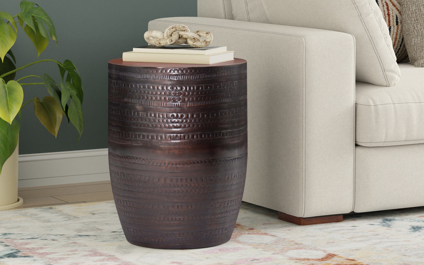 Oil Rubbed Bronze | Johnsen Large Metal Accent Table