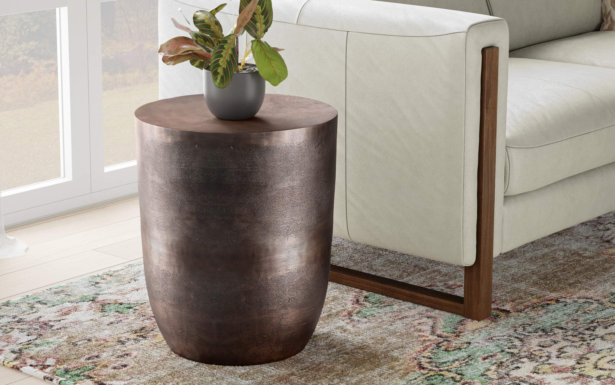 Antique Copper | Morris Metal Accent Table