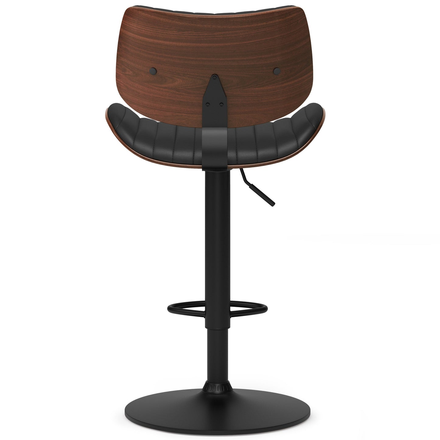 Black Vegan Leather | Novak Adjustable Swivel Bar Stool in Vegan Leather