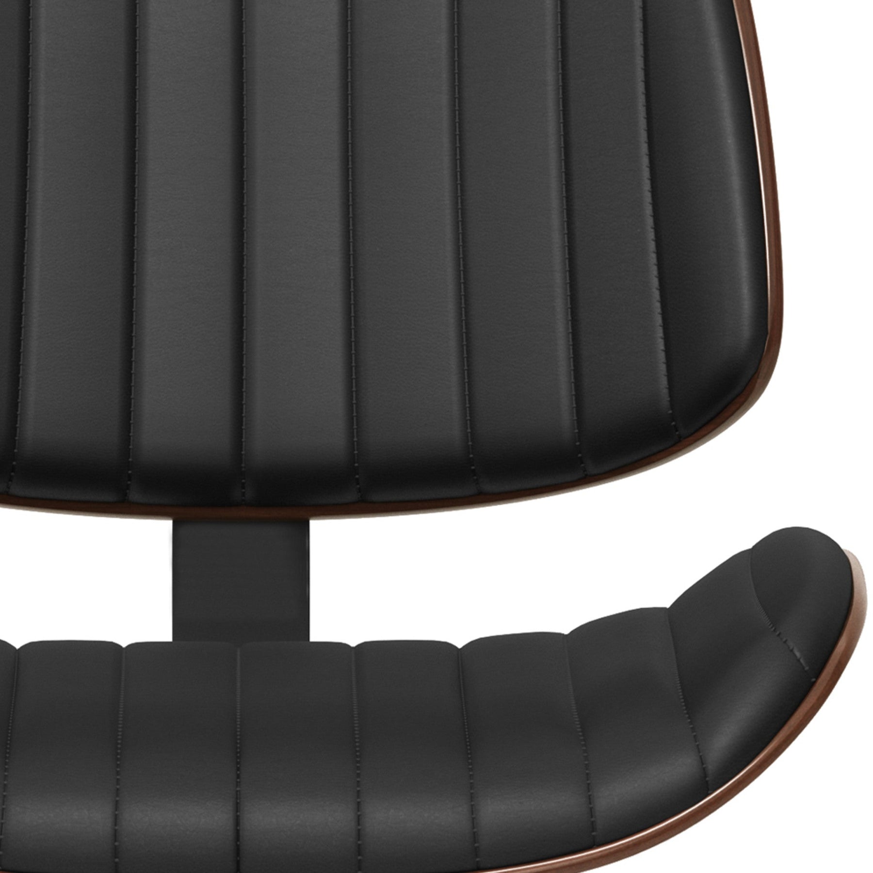 Black Vegan Leather | Novak Adjustable Swivel Bar Stool in Vegan Leather