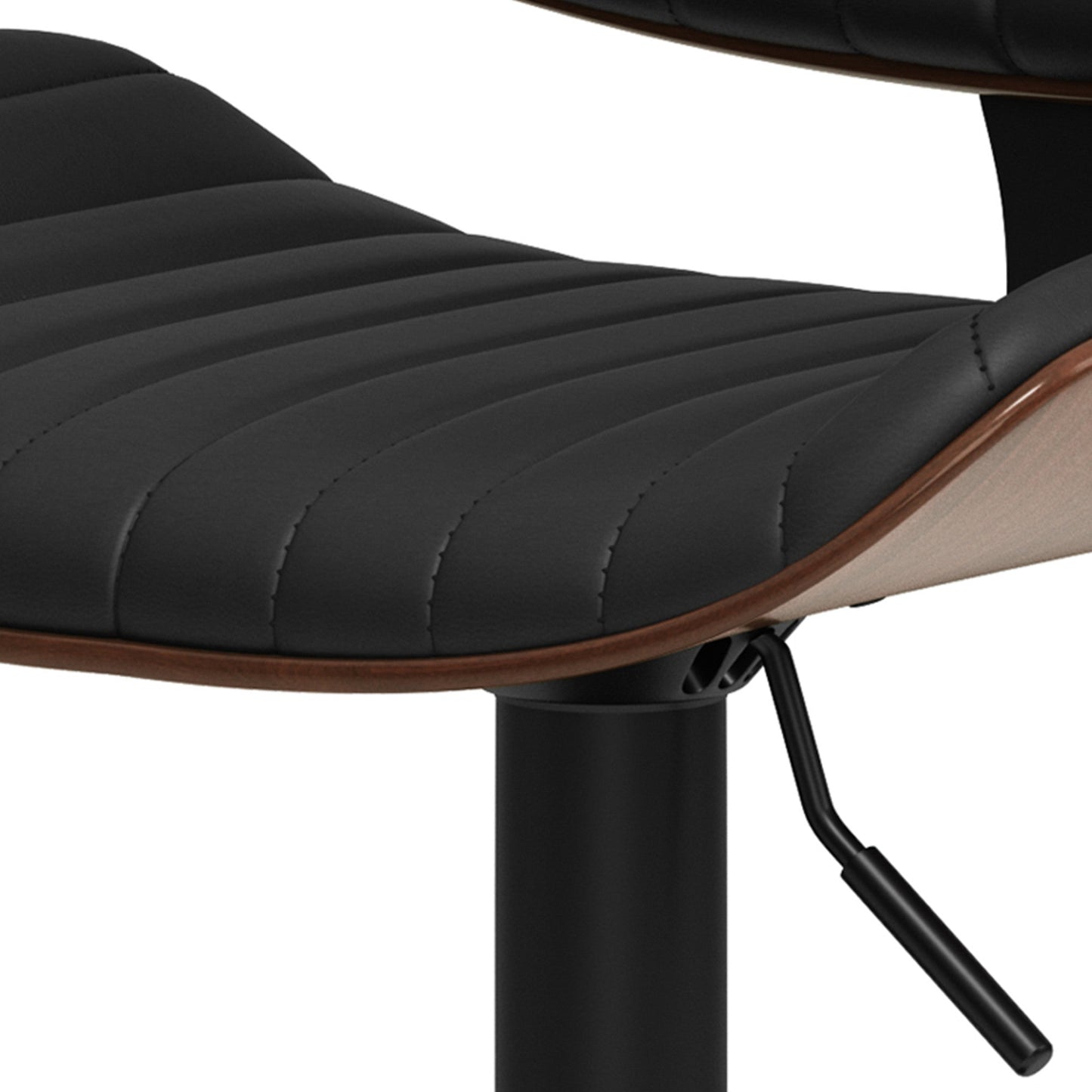 Black Vegan Leather | Novak Adjustable Swivel Bar Stool in Vegan Leather