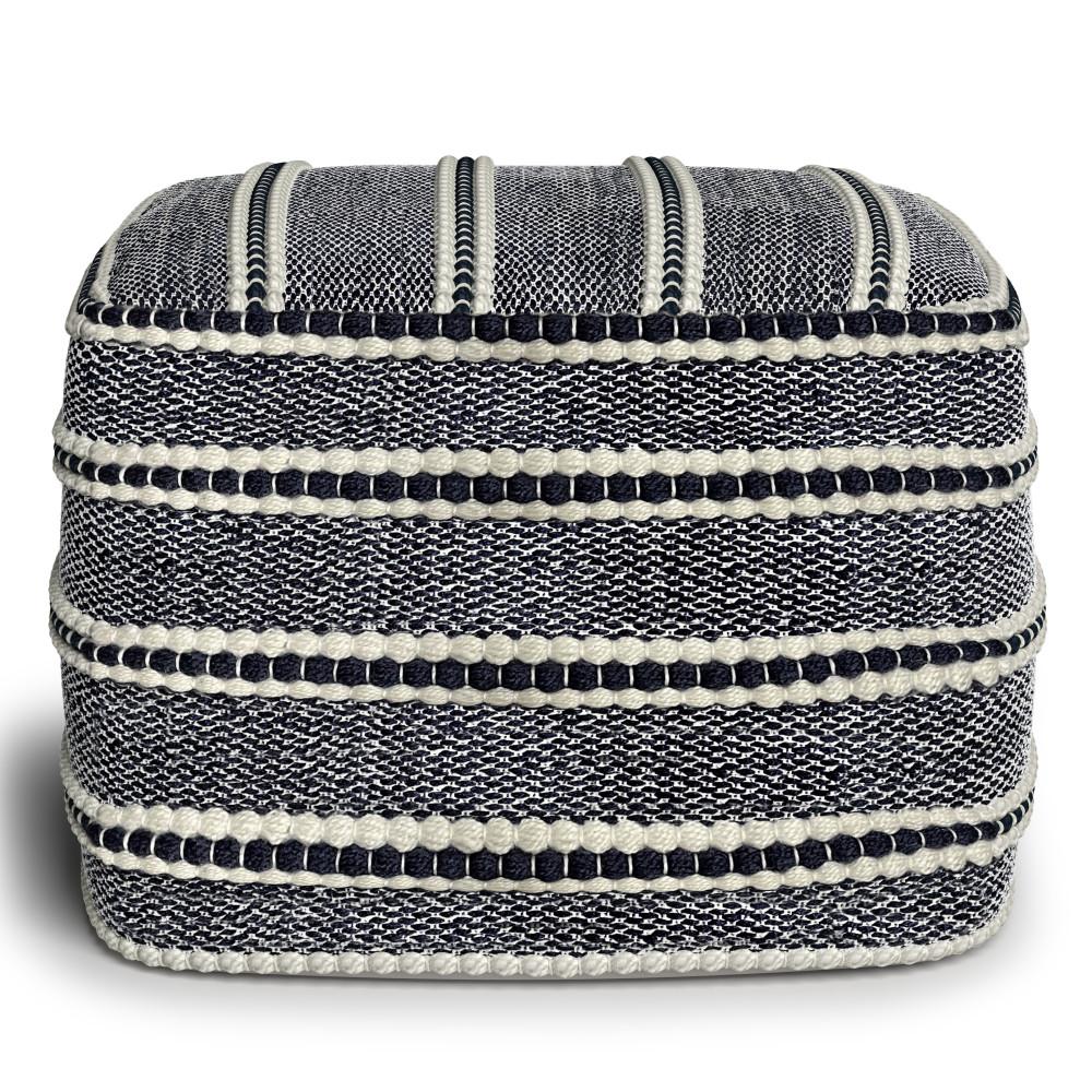 Corrie Square Woven Outdoor/ Indoor Pouf | Pouf Ottomans – Simpli Home