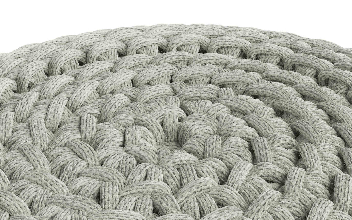 Pouf Rotondo Tessuto SIMPLIHOME Wynne Per Interni/esterni, Realizzato A Mano In PET Riciclato, Colore Arancione, 46 Cm - 5