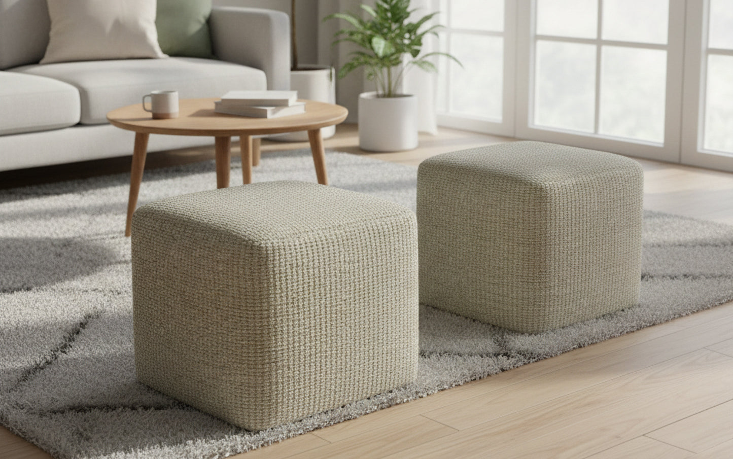 Zelma Square Woven Outdoor/ Indoor Pouf