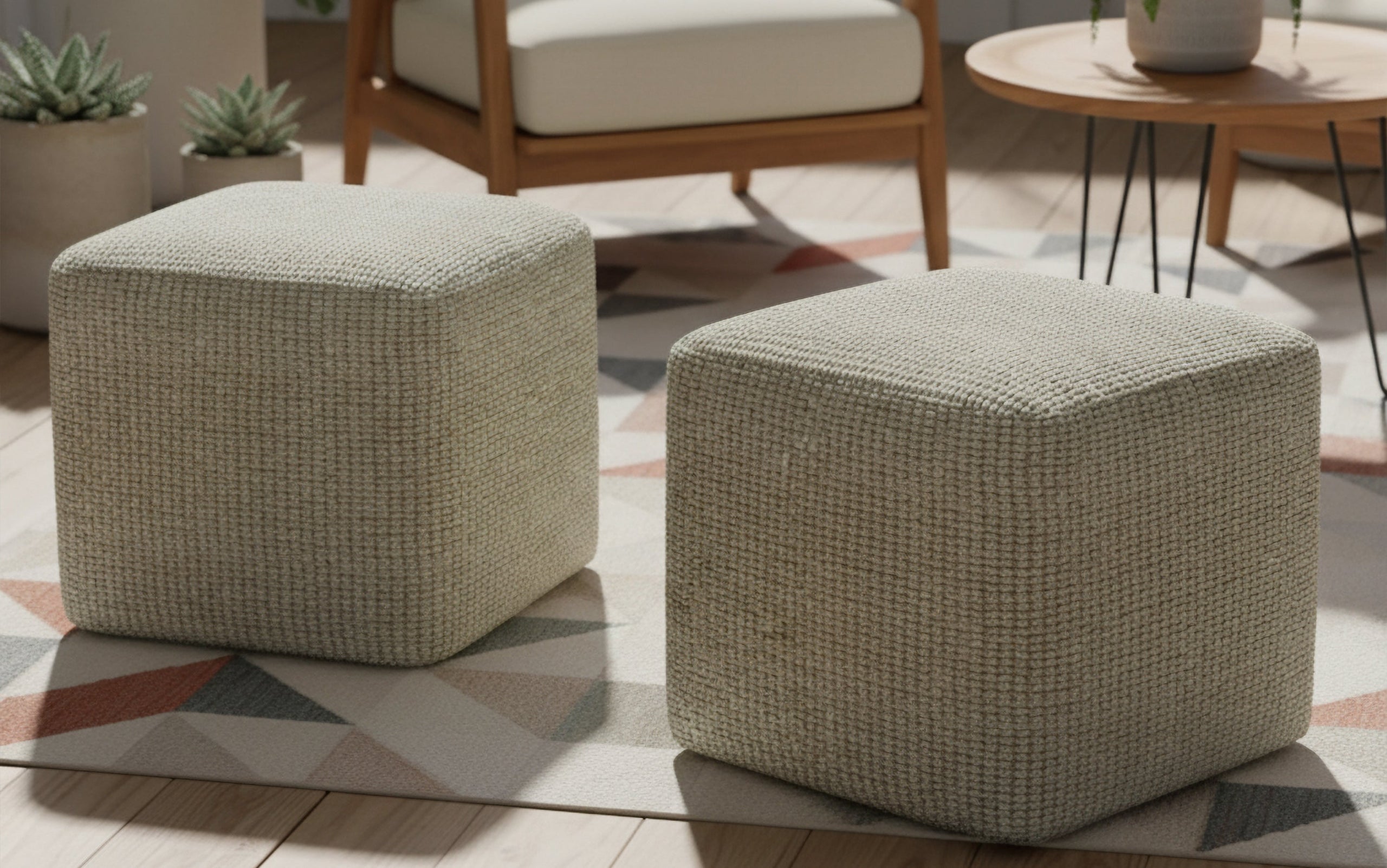 Zelma Square Woven Outdoor/ Indoor Pouf