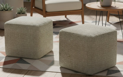Zelma Square Woven Outdoor/ Indoor Pouf