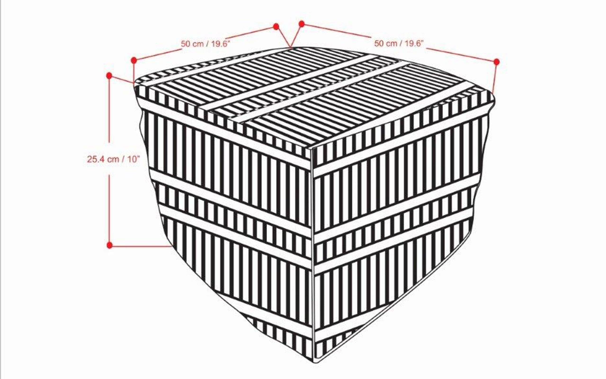 Grey and White | Safford Square Woven Outdoor/ Indoor Pouf