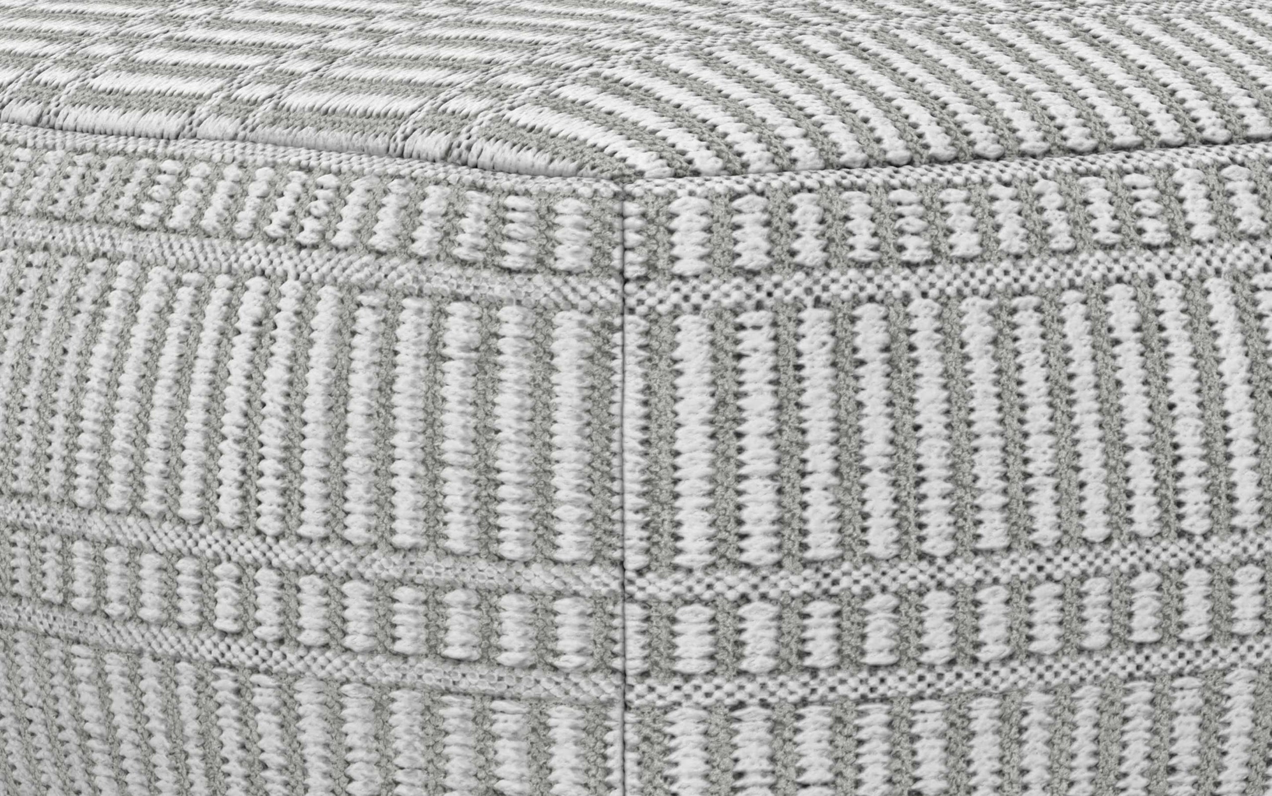Grey and White | Safford Square Woven Outdoor/ Indoor Pouf