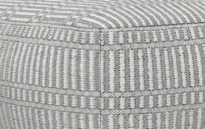 Grey and White | Safford Square Woven Outdoor/ Indoor Pouf