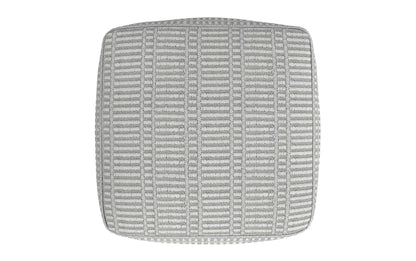 Grey and White | Safford Square Woven Outdoor/ Indoor Pouf