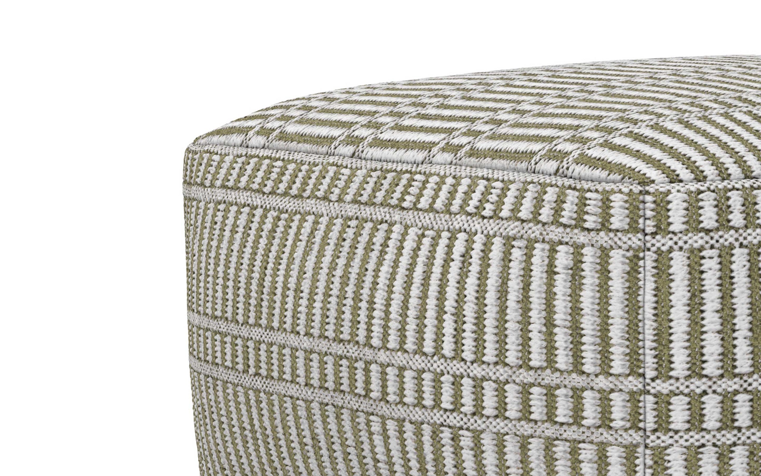 Natural/Travertine/White | Safford Square Woven Outdoor/ Indoor Pouf