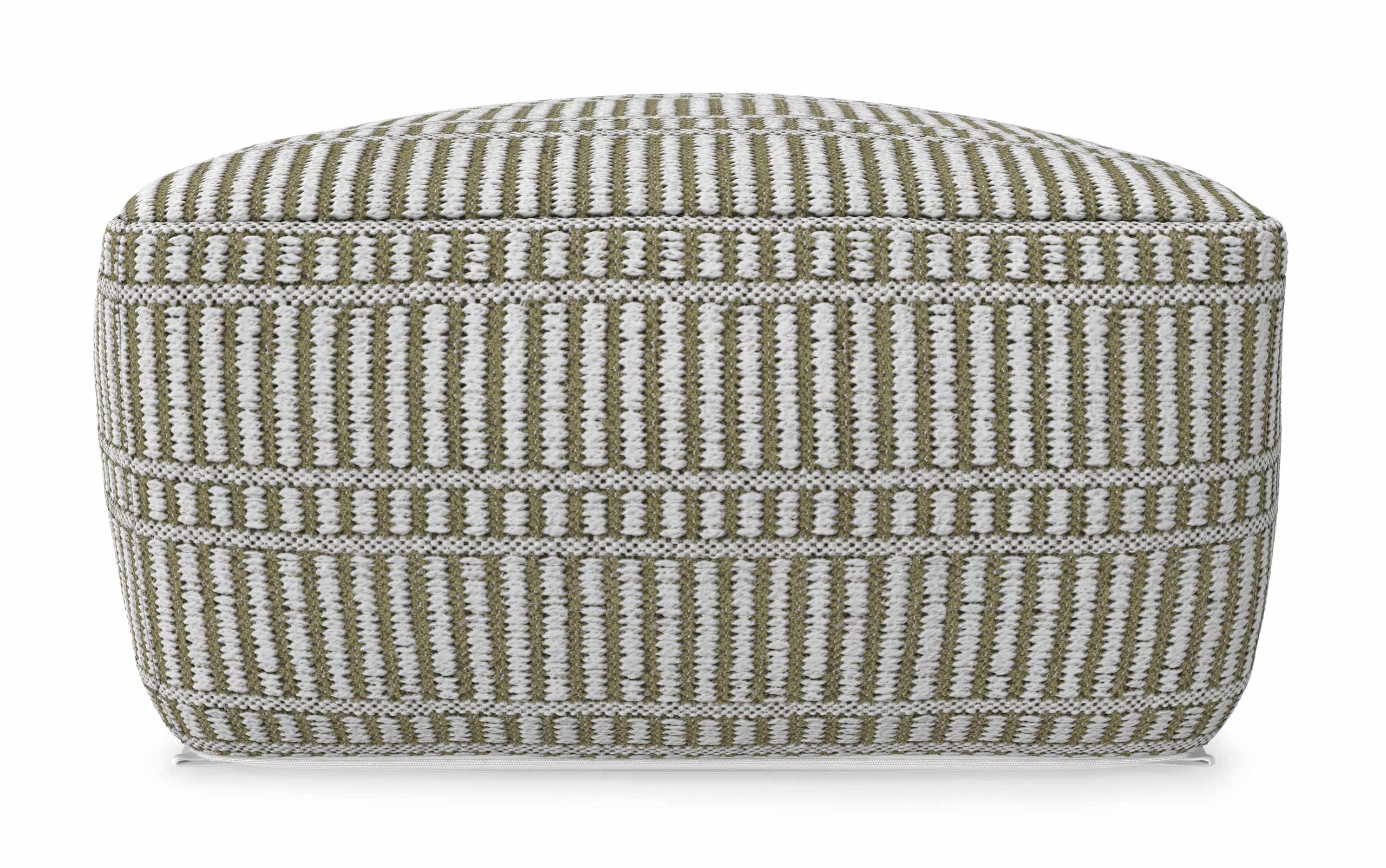 Natural/Travertine/White | Safford Square Woven Outdoor/ Indoor Pouf