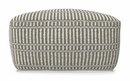 Natural/Travertine/White | Safford Square Woven Outdoor/ Indoor Pouf