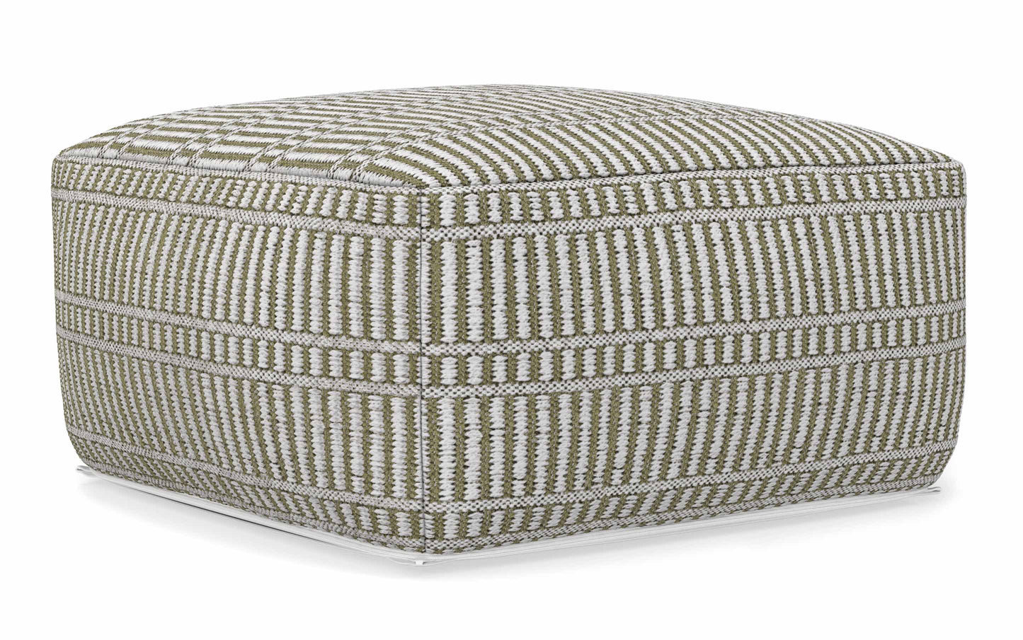 Natural/Travertine/White | Safford Square Woven Outdoor/ Indoor Pouf
