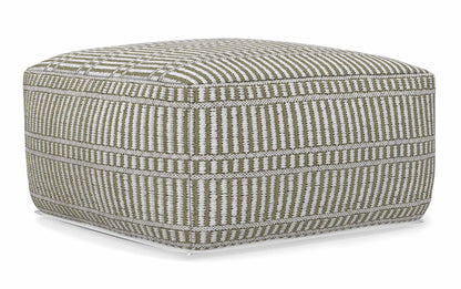 Natural/Travertine/White | Safford Square Woven Outdoor/ Indoor Pouf