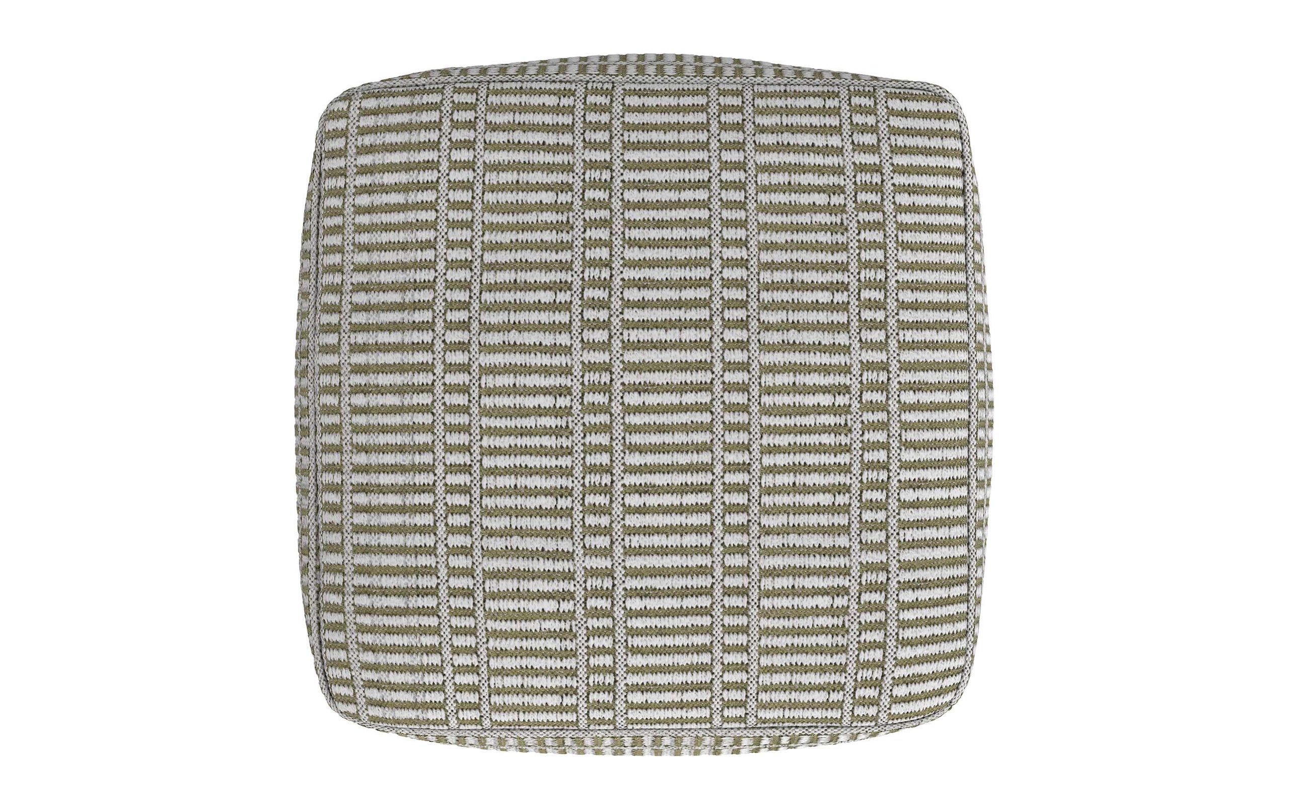 Natural/Travertine/White | Safford Square Woven Outdoor/ Indoor Pouf