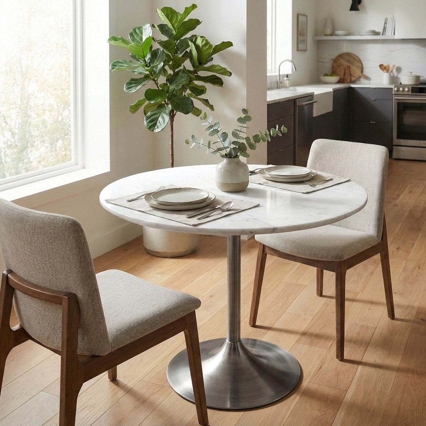 White/Antique Silver | Osborne Dining Table