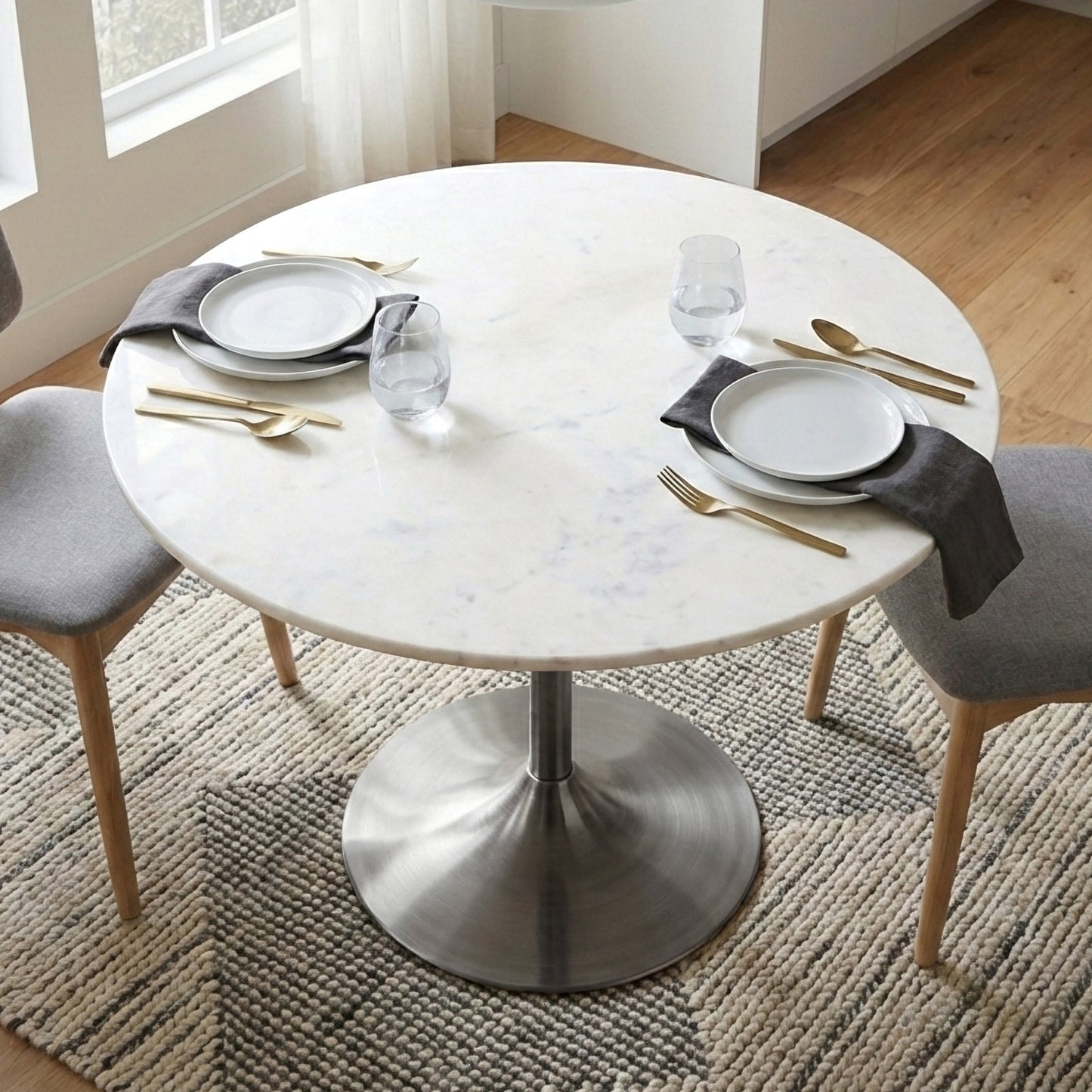 White/Antique Silver | Osborne Dining Table