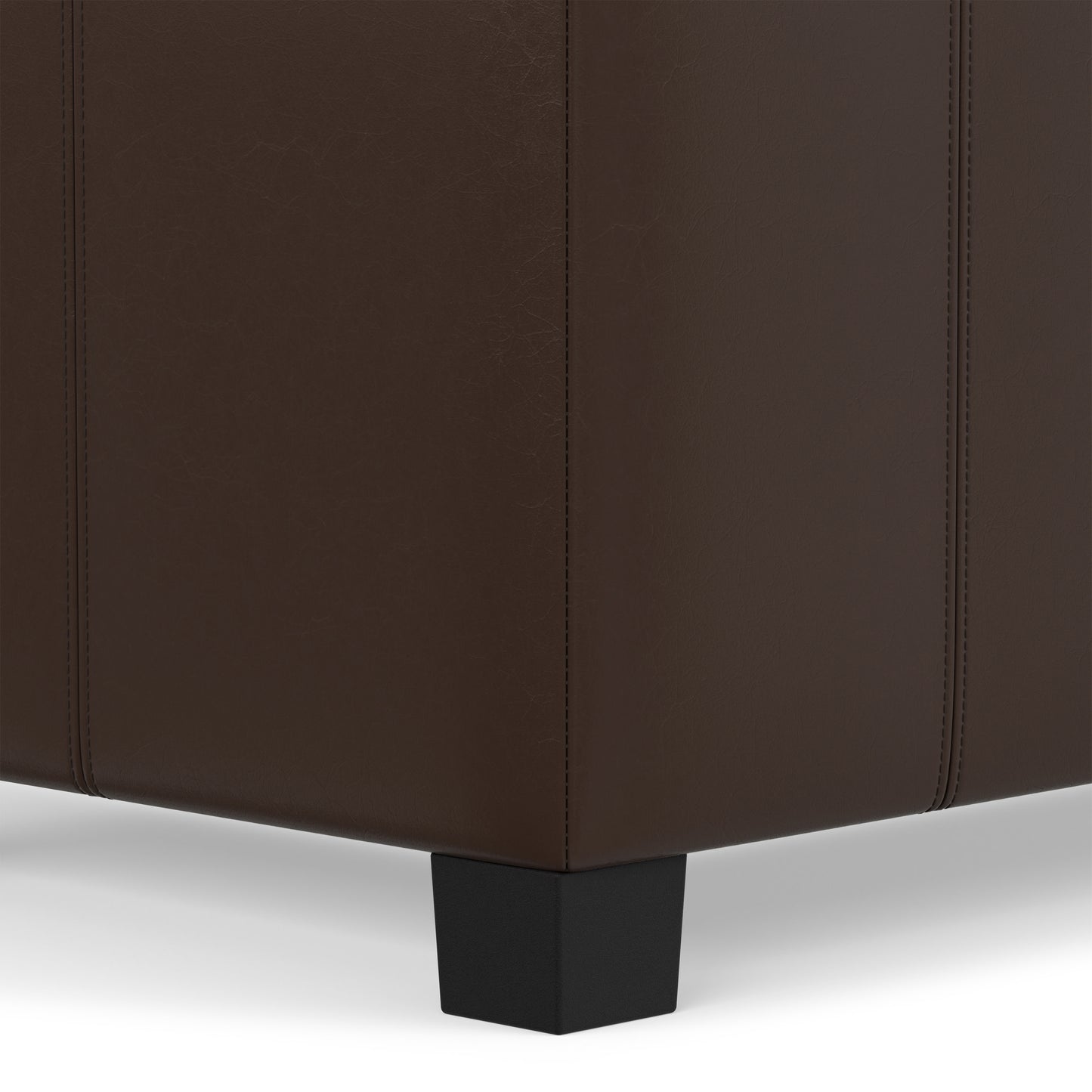 Chocolate Brown Vegan Leather | Dover Storage Ottoman in Vegan Leather