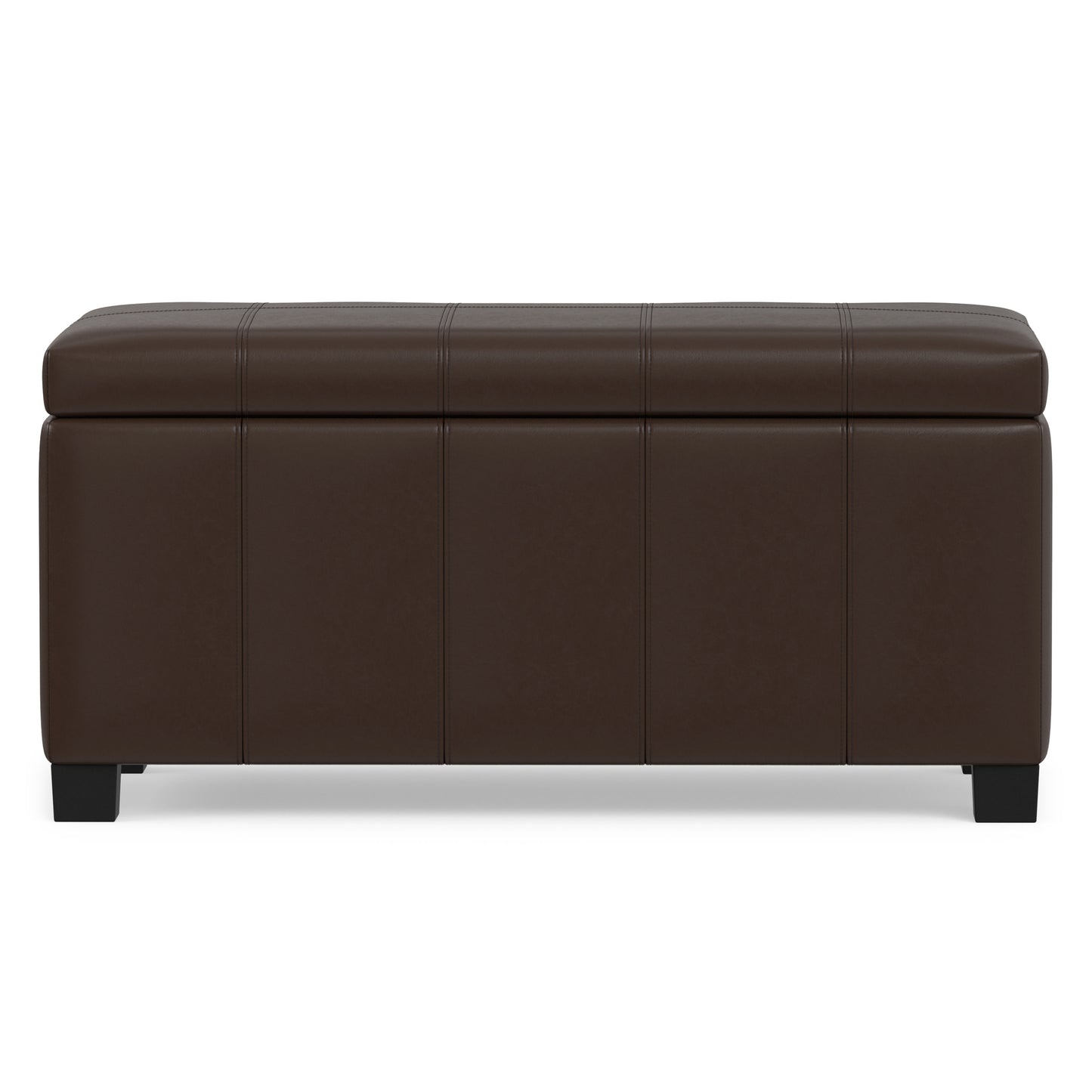 Chocolate Brown Vegan Leather | Dover Storage Ottoman in Vegan Leather