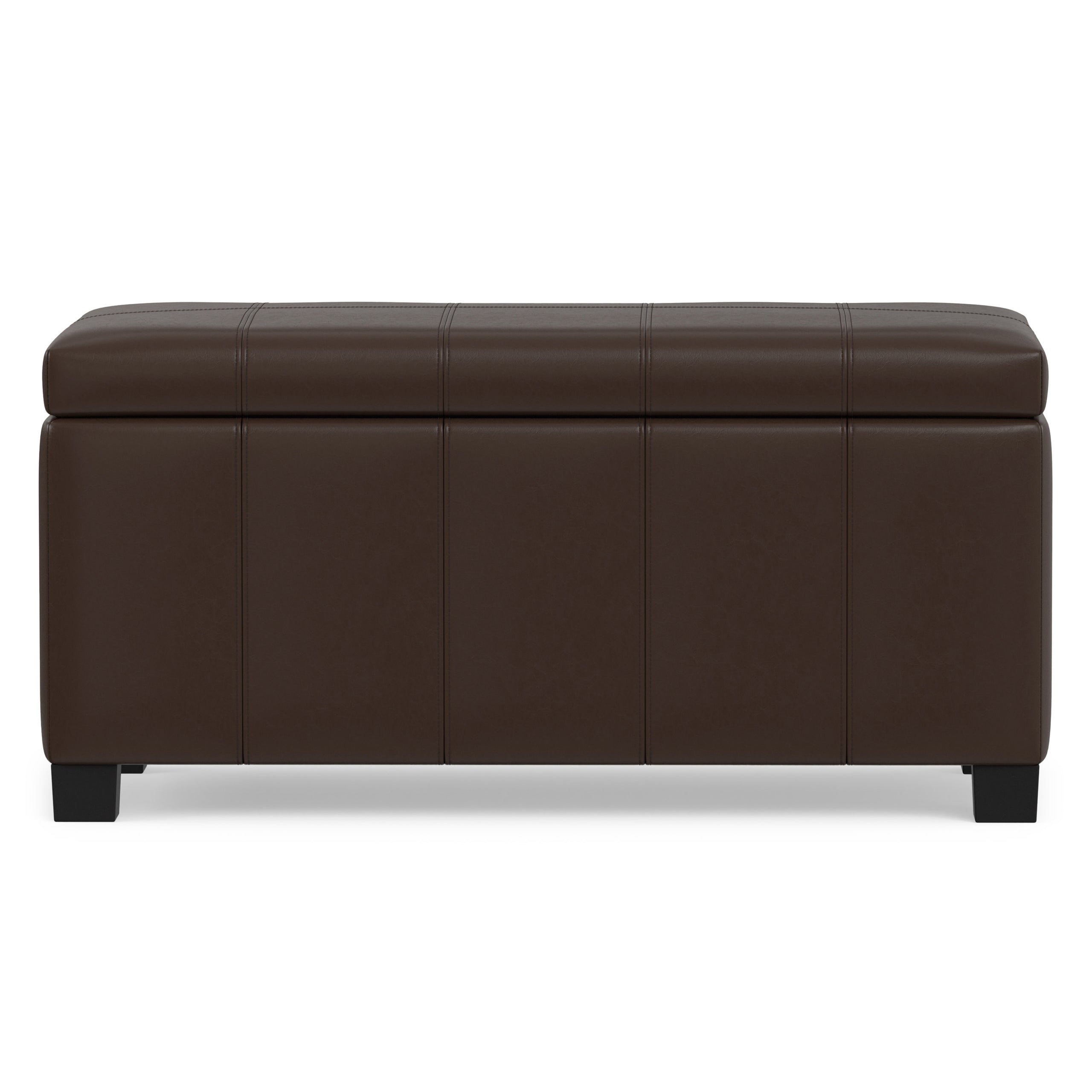Chocolate Brown Vegan Leather | Dover Storage Ottoman in Vegan Leather