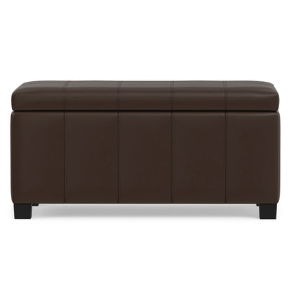 Chocolate Brown Vegan Leather | Dover Storage Ottoman in Vegan Leather