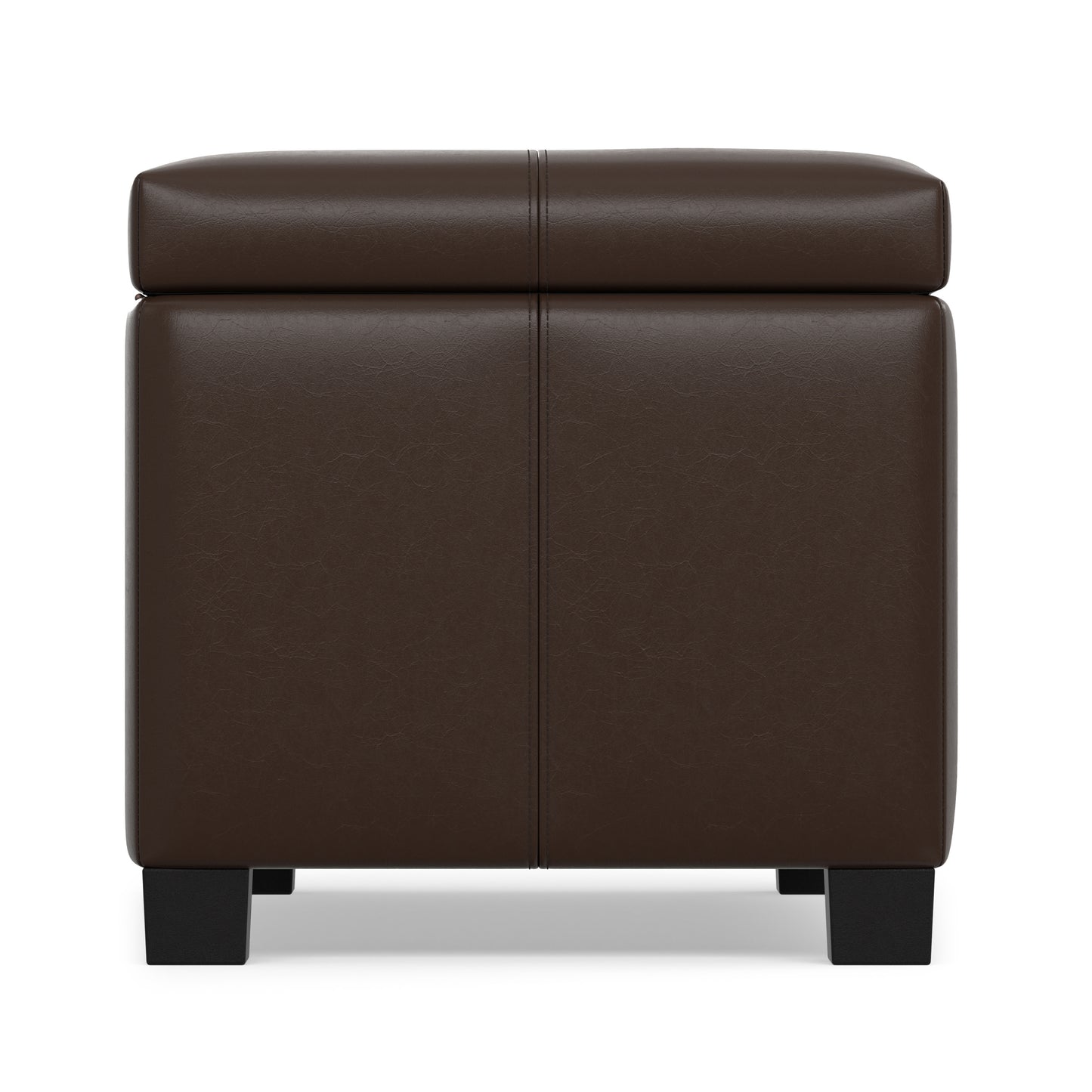 Chocolate Brown Vegan Leather | Dover Storage Ottoman in Vegan Leather