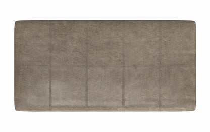 Distressed Smoky Grey Brown Distressed Vegan Leather | Dover Vegan Leather Storage Ottoman