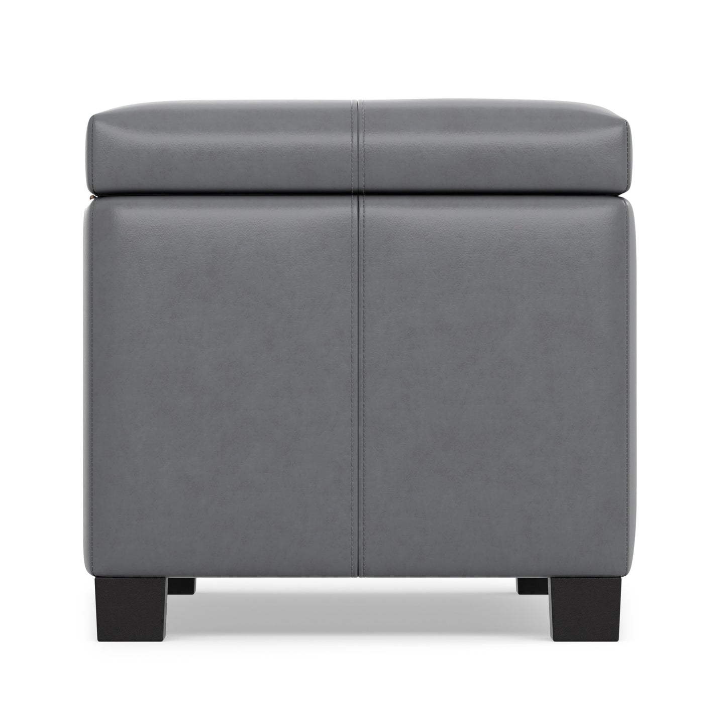 Stone Grey Vegan Leather | Dover Storage Ottoman in Vegan Leather