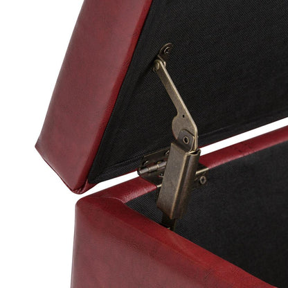 Radicchio Red Vegan Leather | Dover Vegan Leather Storage Ottoman