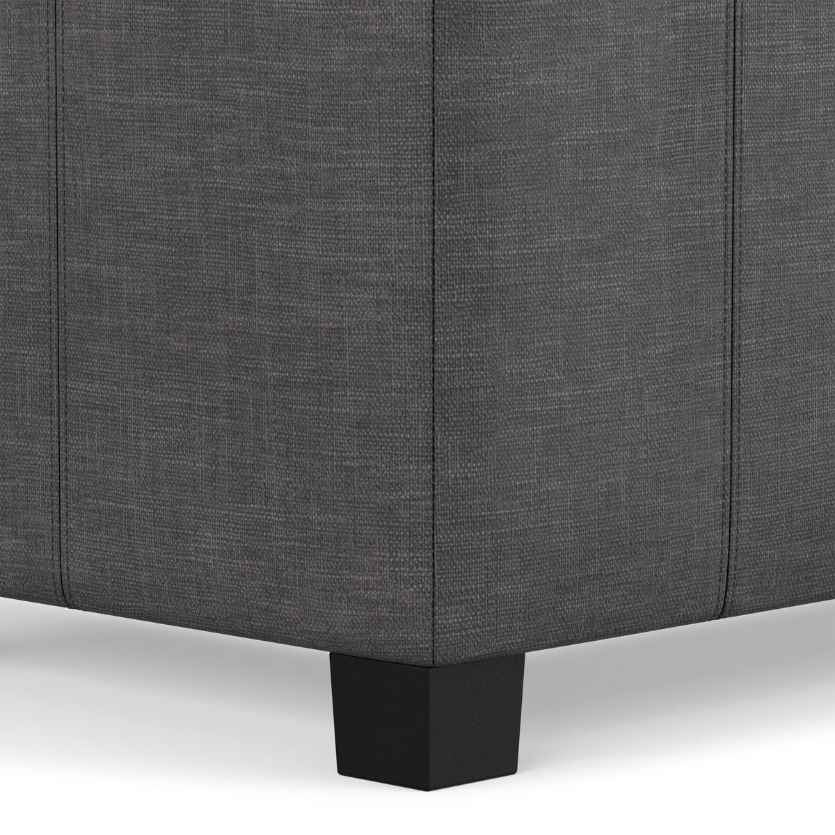 Slate Grey Linen Style Fabric | Dover Storage Ottoman in Linen