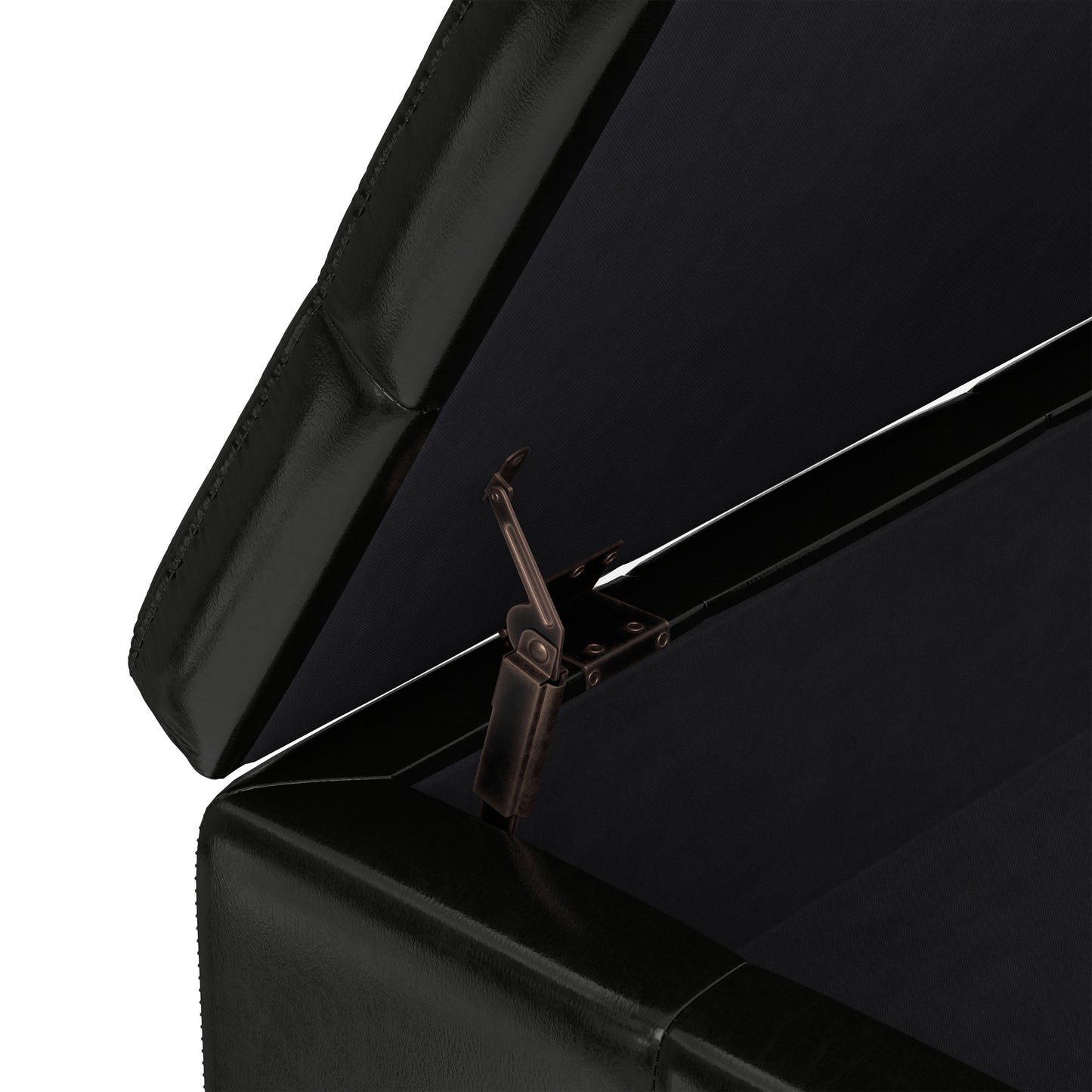 Midnight Black Vegan Leather | Dover Table Ottoman in Vegan Leather