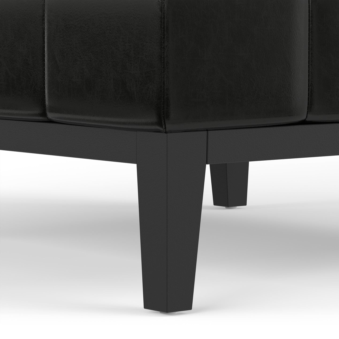 Midnight Black Vegan Leather | Dover Table Ottoman in Vegan Leather