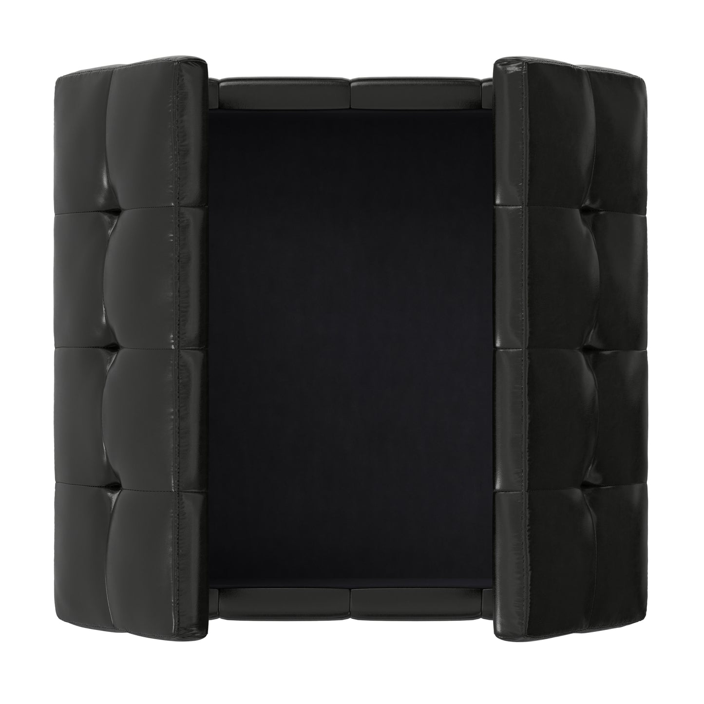 Midnight Black Vegan Leather | Dover Table Ottoman in Vegan Leather