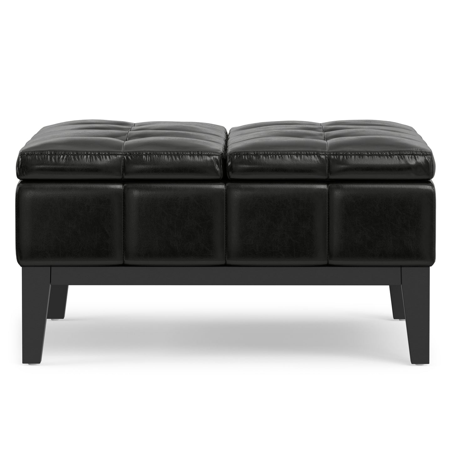 Midnight Black Vegan Leather | Dover Table Ottoman in Vegan Leather
