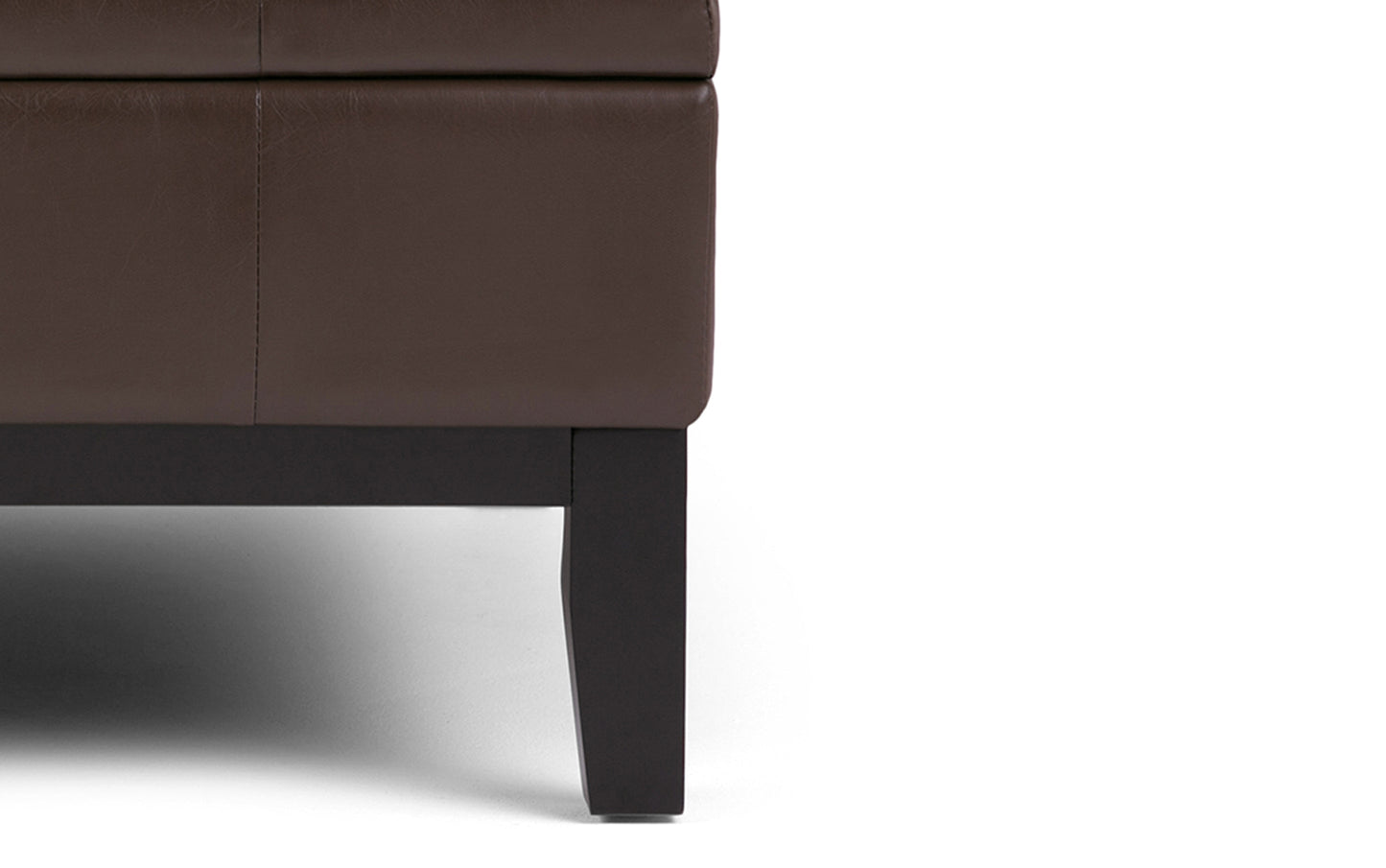 Chocolate Brown Vegan Leather | Dover Square Vegan Leather Coffee Table Storage Ottoman