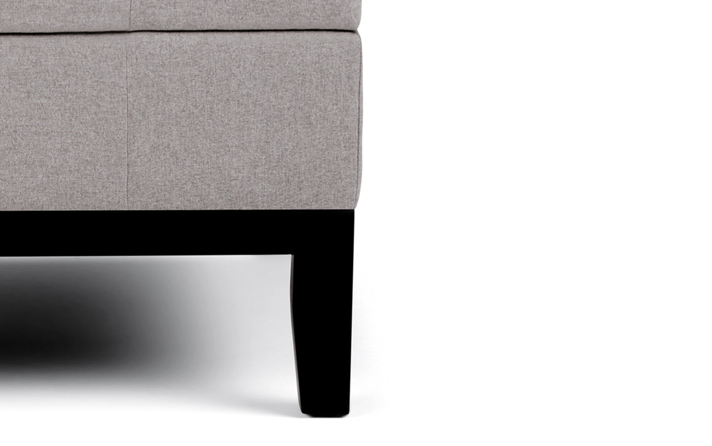 Cloud Grey Linen Style Fabric | Dover Square Vegan Leather Coffee Table Storage Ottoman