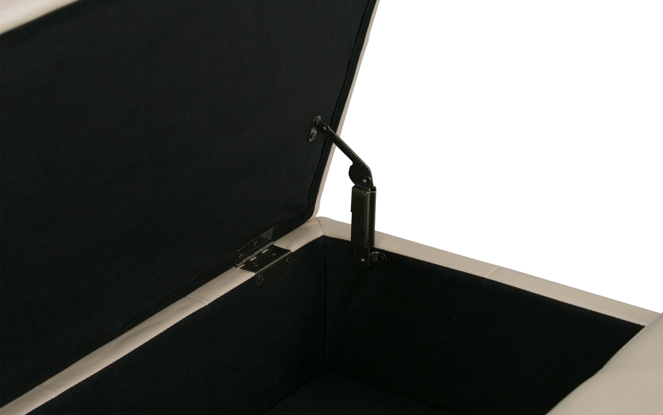 Satin Cream Vegan Leather | Dover Square Vegan Leather Coffee Table Storage Ottoman
