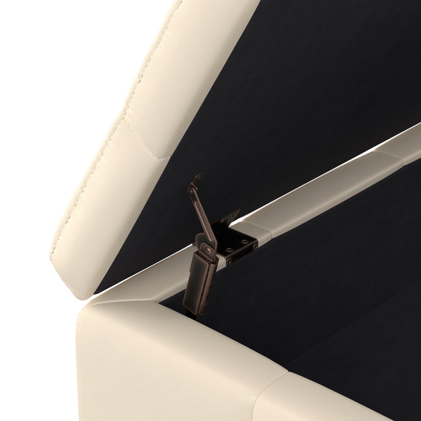 Satin Cream Vegan Leather | Dover Table Ottoman in Vegan Leather
