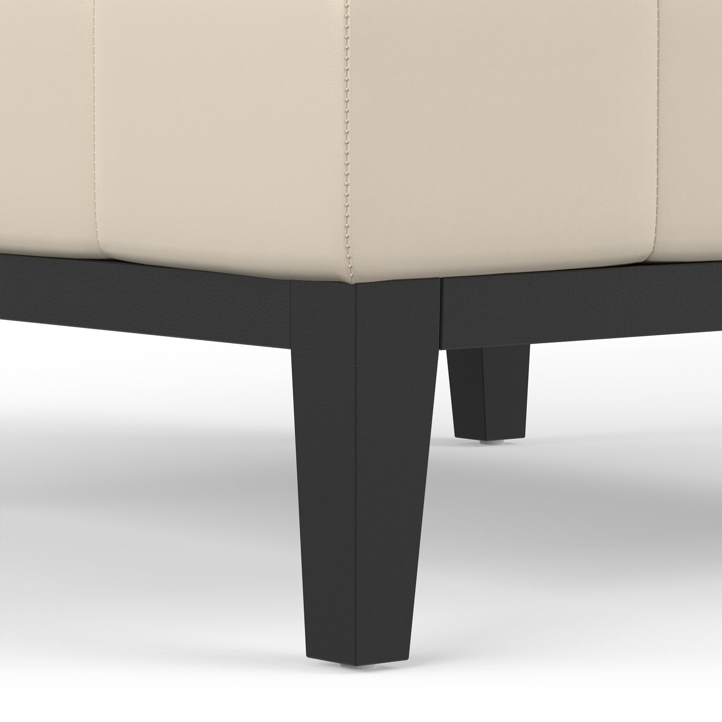 Satin Cream Vegan Leather | Dover Table Ottoman in Vegan Leather