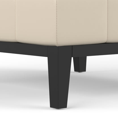 Satin Cream Vegan Leather | Dover Table Ottoman in Vegan Leather