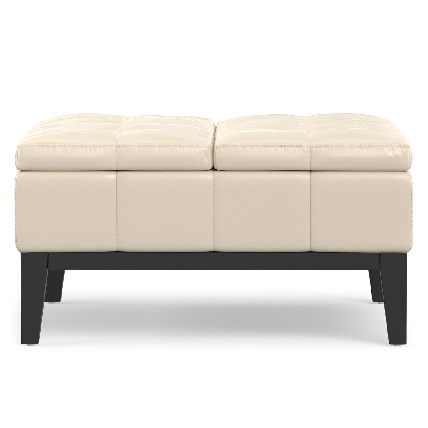 Satin Cream Vegan Leather | Dover Table Ottoman in Vegan Leather