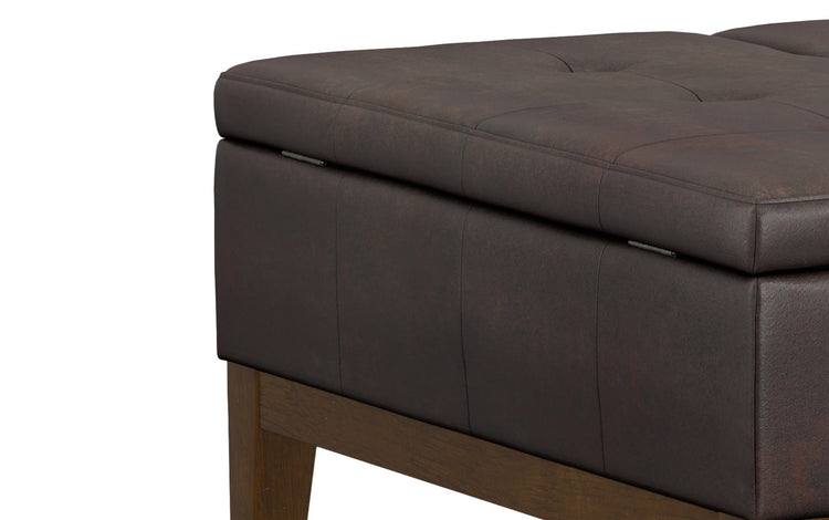 Distressed Brown Distressed Vegan Leather | Dover Lift Top Coffee Table