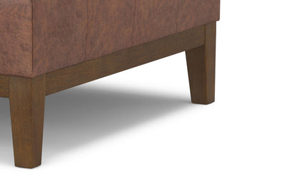 Dover Lift Top Coffee Table Storage Ottoman in Distressed Vegan Leather