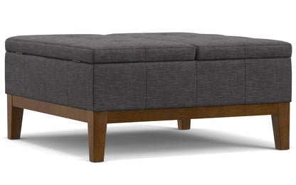 Slate Grey Linen Style Fabric | Dover Lift Top Coffee Table Storage Ottoman