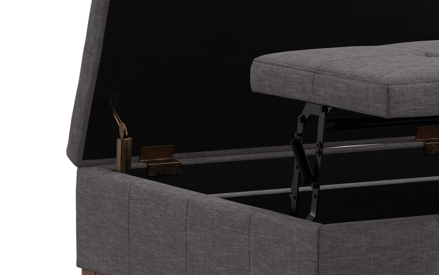 Slate Grey Linen Style Fabric | Dover Lift Top Coffee Table Storage Ottoman